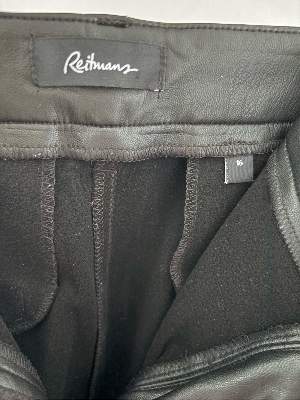Reitmans Black Faux Leather Cargo Pants - Picture 3 of 6